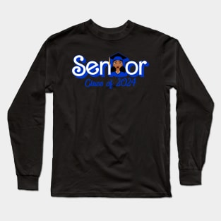 Senior Class of 2024 Funny Seniors 2024 Black Africa Gift For Women Mother day Long Sleeve T-Shirt